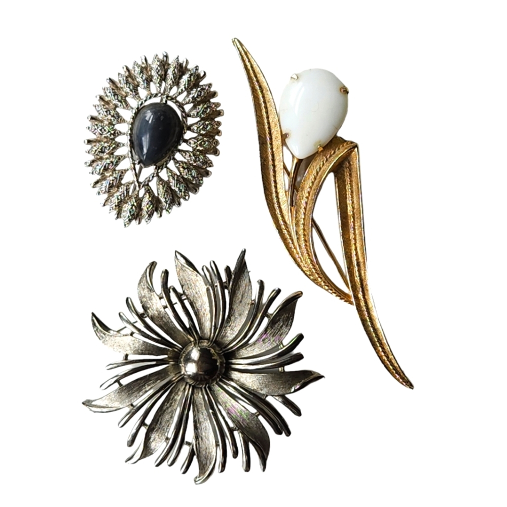 3 Vintage Brooches 2 are Sarah Coventry 1 is JJ